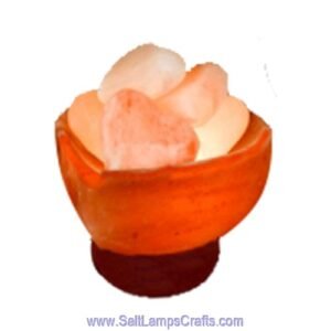 HearShapeBowlwithHearStones Salt Lamps Crafts Manufacture and Exporter