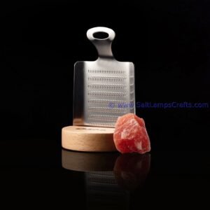 himalayanpinkrocksaltchunkswithmetalgraterandwoodenholderforcookingtasteorganicrocksaltpurestsaltonearth07 Salt Lamps Crafts Manufacture and Exporter