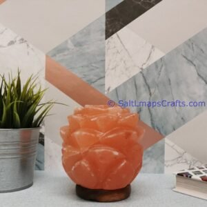 flowerdesigncraftedhimalayansaltlampperfectfordesksidetablenightlighthomeoffice07 Salt Lamps Crafts Manufacture and Exporter