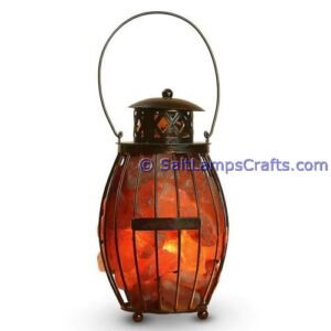 himalayansaltlampwithchunkshanginglampironlanternstylebasket01 Salt Lamps Crafts Manufacture and Exporter