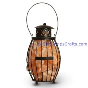 himalayansaltlampwithchunkshanginglampironlanternstylebasket04 Salt Lamps Crafts Manufacture and Exporter