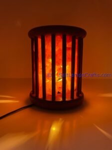 himalayansaltlampscylinderdesignwoodenbasketwithchunksforhomeofficehoteldecoryogapurifyingairwarmandromanticnightlightlamp09 Salt Lamps Crafts Manufacture and Exporter