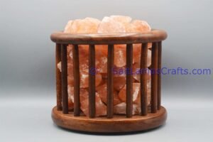 himalayansaltlampscylinderdesignwoodenbasketwithchunksforhomeofficehoteldecoryogapurifyingairwarmandromanticnightlightlamp14 Salt Lamps Crafts Manufacture and Exporter