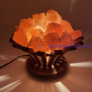 himalayansaltlampsflowerdesignwoodenbasketwithchunksforhomeofficehoteldecoryogapurifyingairwarmandromanticnightlightlamp04 Salt Lamps Crafts Manufacture and Exporter