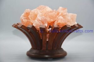 himalayansaltlampsflowerdesignwoodenbasketwithchunksforhomeofficehoteldecoryogapurifyingairwarmandromanticnightlightlamp08 Salt Lamps Crafts Manufacture and Exporter