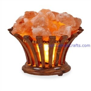 himalayansaltlampsflowerdesignwoodenbasketwithchunksforhomeofficehoteldecoryogapurifyingairwarmandromanticnightlightlamp09 Salt Lamps Crafts Manufacture and Exporter