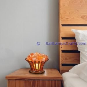 himalayansaltlampsflowerdesignwoodenbasketwithchunksforhomeofficehoteldecoryogapurifyingairwarmandromanticnightlightlamp15 Salt Lamps Crafts Manufacture and Exporter
