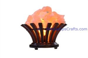 himalayansaltlampsflowerdesignwoodenbasketwithchunksforhomeofficehoteldecoryogapurifyingairwarmandromanticnightlightlamp16 Salt Lamps Crafts Manufacture and Exporter