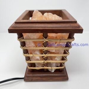 himalayansaltlampssquaredesignwoodenbasketwithchunksforhomeofficehoteldecoryogapurifyingairwarmandromanticnightlightlamp05 Salt Lamps Crafts Manufacture and Exporter