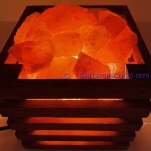 himalayansaltlampssquaredesignwoodenbasketwithchunksforhomeofficehoteldecoryogapurifyingairwarmandromanticnightlightlamp09 Salt Lamps Crafts Manufacture and Exporter