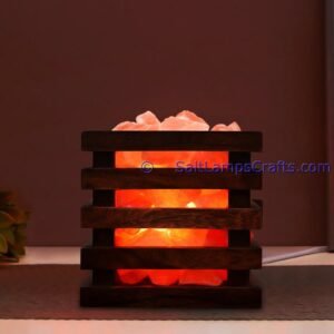 himalayansaltlampssquaredesignwoodenbasketwithchunksforhomeofficehoteldecoryogapurifyingairwarmandromanticnightlightlamp13 Salt Lamps Crafts Manufacture and Exporter