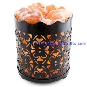 himalayansaltlampswithchunkscylindermetalbasketforhomeofficehoteldecoryogapurifyingairwarmandromanticnightlightwithsolidwoodouterframe13 Salt Lamps Crafts Manufacture and Exporter