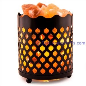 himalayansaltlampswithchunkscylindermetalbasketforhomeofficehoteldecoryogapurifyingairwarmandromanticnightlightwithsolidwoodouterframe15 Salt Lamps Crafts Manufacture and Exporter