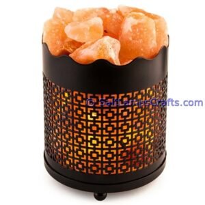 himalayansaltlampswithchunkscylindermetalbasketforhomeofficehoteldecoryogapurifyingairwarmandromanticnightlightwithsolidwoodouterframe16 Salt Lamps Crafts Manufacture and Exporter