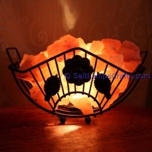 himalayansaltlampswithchunksrectanglemetalbasketforhomeofficehoteldecoryogapurifyingairwarmandromanticnightlightwithsolidwoodouterframe01 Salt Lamps Crafts Manufacture and Exporter