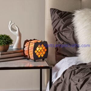 himalayansaltlampswithchunksrectanglemetalbasketforhomeofficehoteldecoryogapurifyingairwarmandromanticnightlightwithsolidwoodouterframe08 Salt Lamps Crafts Manufacture and Exporter