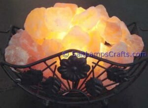 himalayansaltlampswithchunksrectanglemetalbasketforhomeofficehoteldecoryogapurifyingairwarmandromanticnightlightwithsolidwoodouterframe15 Salt Lamps Crafts Manufacture and Exporter