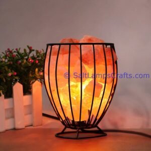 himalayansaltlampswithchunksroundmetalbasketforhomeofficehoteldecoryogapurifyingairwarmandromanticnightlightwithsolidwoodouterframe12 Copy Salt Lamps Crafts Manufacture and Exporter
