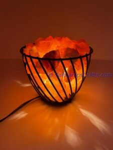 himalayansaltlampswithchunksroundmetalbasketforhomeofficehoteldecoryogapurifyingairwarmandromanticnightlightwithsolidwoodouterframe19 Copy Salt Lamps Crafts Manufacture and Exporter