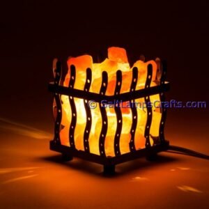 himalayansaltlampswithchunkssquaremetalbasketforhomeofficehoteldecoryogapurifyingairwarmandromanticnightlightwithsolidwoodouterframe11 Salt Lamps Crafts Manufacture and Exporter