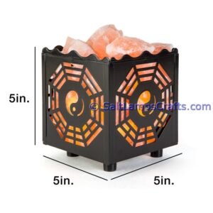 himalayansaltlampswithchunkssquaremetalbasketforhomeofficehoteldecoryogapurifyingairwarmandromanticnightlightwithsolidwoodouterframe13 Salt Lamps Crafts Manufacture and Exporter