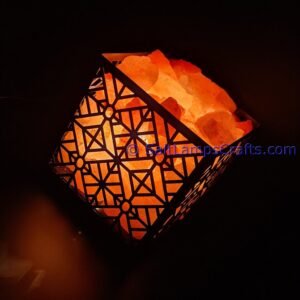 himalayansaltlampswithchunkssquaremetalbasketforhomeofficehoteldecoryogapurifyingairwarmandromanticnightlightwithsolidwoodouterframe38 Salt Lamps Crafts Manufacture and Exporter