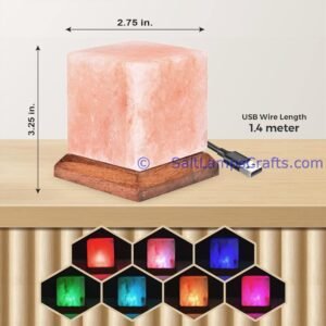 himalayansaltusblampscubeshaperealwoodbasepinksaltcrystalsmulticolorledswithusbplugautocolorchangehealingmeditationrelaxation16 Salt Lamps Crafts Manufacture and Exporter