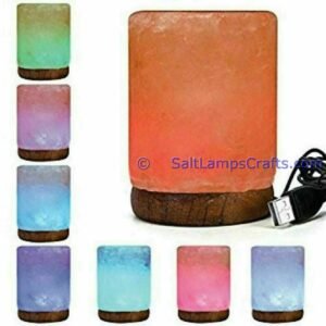himalayansaltusblampscylindershaperealwoodbasepinksaltcrystalsmulticolorledswithusbplugautocolorchangehealingmeditationrelaxation01 Salt Lamps Crafts Manufacture and Exporter