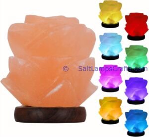 himalayansaltusblampsflowershaperealwoodbasepinksaltcrystalsmulticolorledswithusbplugautocolorchangehealingmeditationrelaxation16 Salt Lamps Crafts Manufacture and Exporter